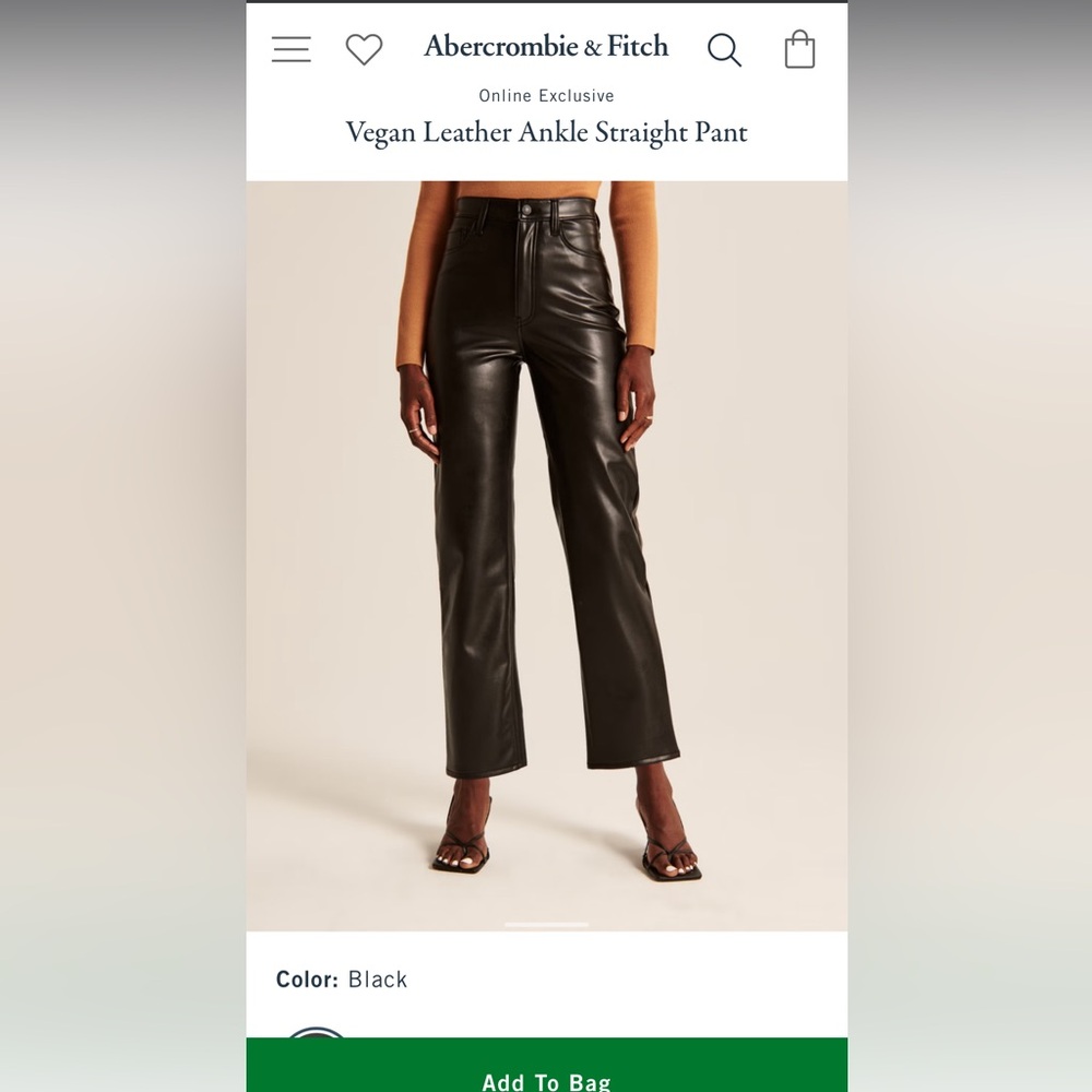 ⭐️NWOT⭐️ ABERCROMBIE & FITCH Vegan Leather pants (Black)